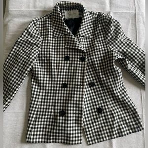Vintage Christian Dior Black & White Gingham Blazer